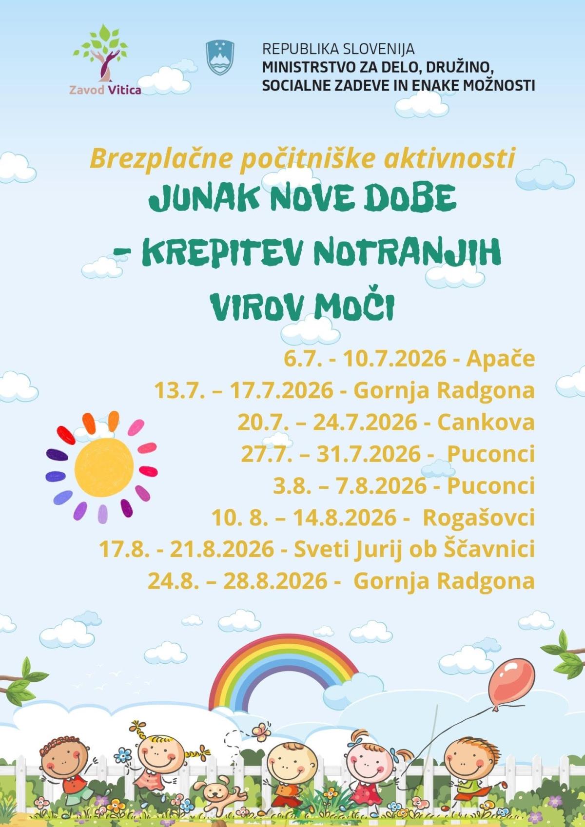 Vabilo na počitniške aktivnosti